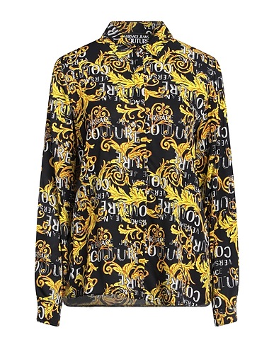 VERSACE JEANS COUTURE Patterned shirts & blouses Black 100% Viscose