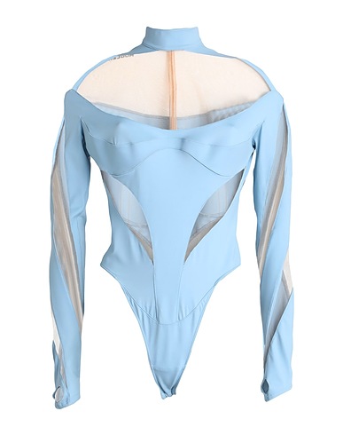 MUGLER TOPWEAR Light blue 78% Polyamide, 22% Elastane