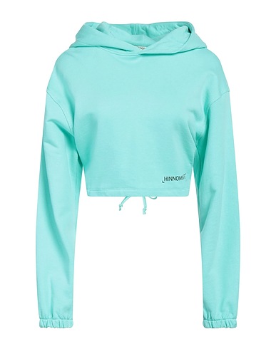 HINNOMINATE Hooded track jacket  Turquoise 100% Cotton