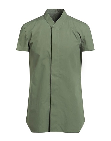 RICK OWENS Solid color shirt Military green 100% Cotton