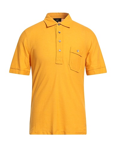 DUNHILL Polo shirt Mustard 60% Cotton, 20% Linen, 20% Mulberry silk