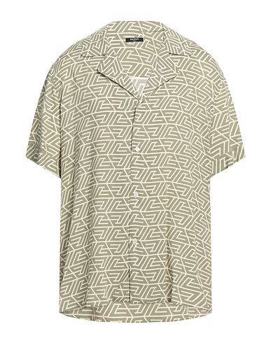 BALMAIN Patterned shirt Sage green 100% Viscose