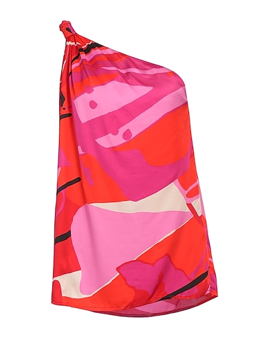 MANILA GRACE One-shoulder top Fuchsia 100% Viscose