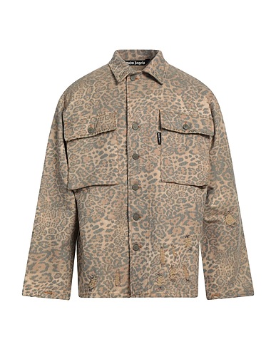 PALM ANGELS Jacket Beige 85% Cotton, 15% Polyester