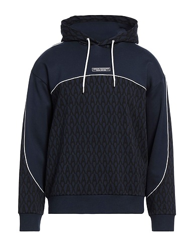 ARMANI EXCHANGE Hooded track jacket  Midnight blue 87% Cotton, 8% Polyester, 5% Elastane