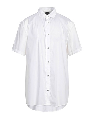 ARMANI EXCHANGE Solid colour shirt White 97% Cotton, 3% Elastane