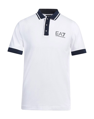 EA7 Polo Bianco 95% Cotone, 5% Elastan