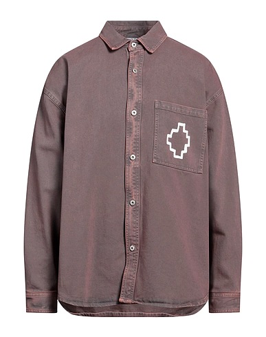 MARCELO BURLON Chemise en jean Marron clair 100% Coton