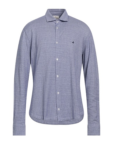 BROOKSFIELD Patterned shirt Blue 100% Cotton