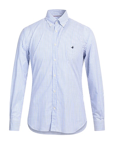 BROOKSFIELD Gestreiftes Hemd Azurblau 95% Baumwolle, 5% Elastan