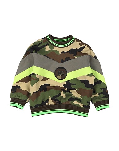 DOLCE&GABBANA Sweatshirt Militärgrün 100% Baumwolle, Polyester, Polyamid, Elastan