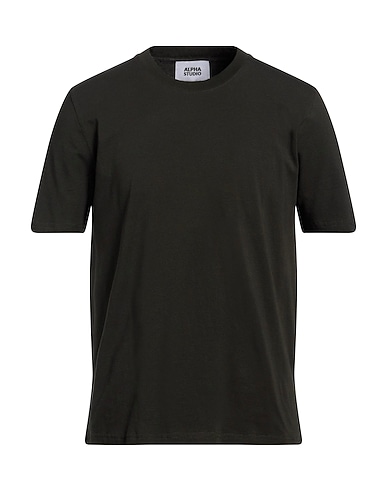 ALPHA STUDIO Basic T-Shirt Military green 96% Cotton, 4% Elastane