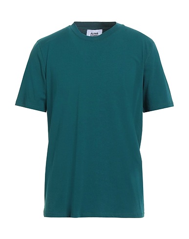 ALPHA STUDIO Basic T-shirt Deep teal 96% Cotton, 4% Elastane