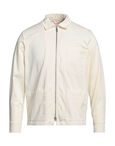 SUN 68 Solid colour shirt Ivory 97% Cotton, 3% Elastane