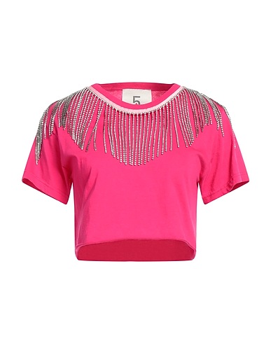 5 PROGRESS Crop top FUCSIA 100% Cotton