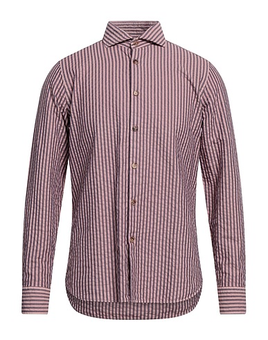 LARDINI ストライプ柄シャツ アンティークローズ コットン / ポリエステル