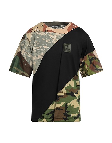 DOLCE&GABBANA T-Shirt Schwarz 80% Baumwolle, 20% Polyamid, Synthetische Fasern, Metall, PVC - Polyvinylchlorid