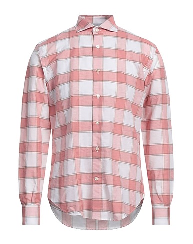 ELEVENTY Checked shirt Antique rose 67% Linen, 33% Cotton