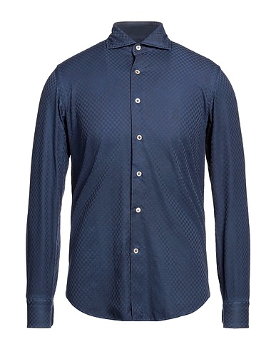 ALESSANDRO GHERARDI Solid colour shirt Navy blue 100% Cotton