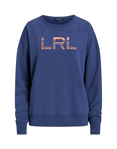 LAUREN RALPH LAUREN Sweatshirt LOGO FRENCH TERRY PULLOVER 
 Blue 100% Cotton