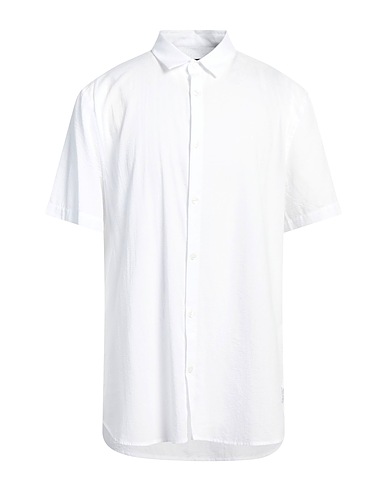 ARMANI EXCHANGE Solid color shirt White 50% Cotton, 50% Modal