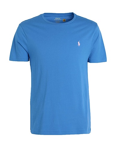 POLO RALPH LAUREN Basic T-Shirt CUSTOM SLIM FIT JERSEY CREWNECK T-SHIRT
 Light blue 100% Cotton
