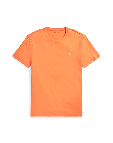 POLO RALPH LAUREN Basic t-Shirt CUSTOM SLIM FIT JERSEY CREWNECK T-SHIRT
 Πορτοκαλί 100% Βαμβάκι