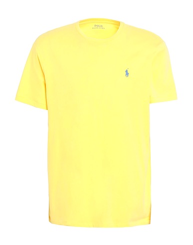 POLO RALPH LAUREN Basic t-Shirt CUSTOM SLIM FIT JERSEY CREWNECK T-SHIRT
 Παστέλ κίτρινο 100% Βαμβάκι