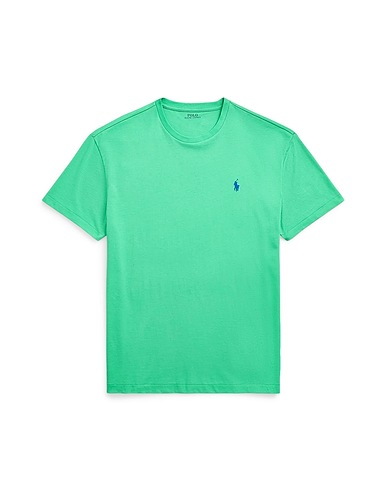 POLO RALPH LAUREN Basic t-Shirt CUSTOM SLIM FIT JERSEY CREWNECK T-SHIRT
 Πράσινο 100% Βαμβάκι