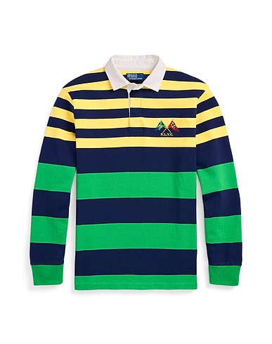 POLO RALPH LAUREN Polo shirt CLASSIC FIT STRIPED JERSEY RUGBY SHIRT
 Navy blue 100% Cotton