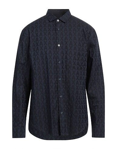 ARMANI EXCHANGE Patterned shirt Navy blue 100% Cotton