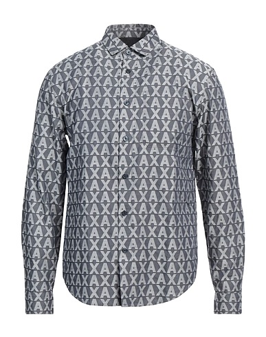 ARMANI EXCHANGE Camicia fantasia Avio 100% Cotone