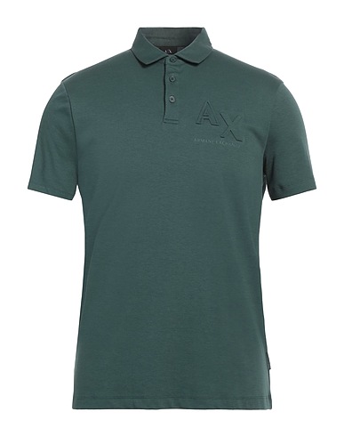 ARMANI EXCHANGE Polo shirt Green 60% Cotton, 40% Modal