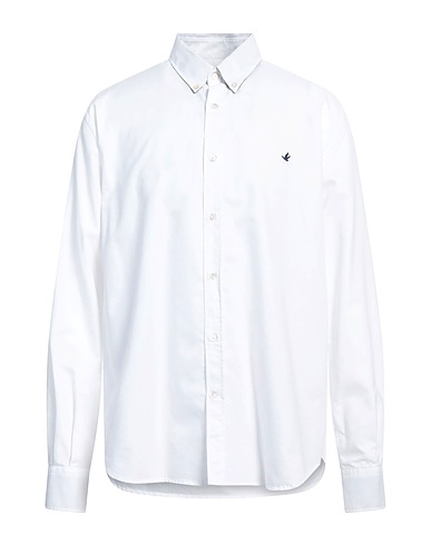 BROOKSFIELD Solid color shirt White 100% Cotton