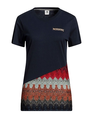 M MISSONI T-shirt Midnight blue 100% Cotton, Viscose, Cupro, Polyester
