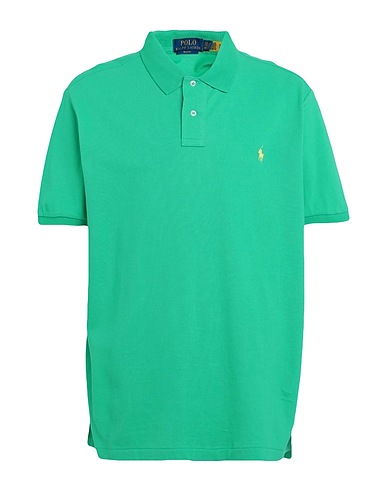 POLO RALPH LAUREN Polo shirt  SLIM FIT MESH POLO SHIRT 
 Emerald green 100% Cotton