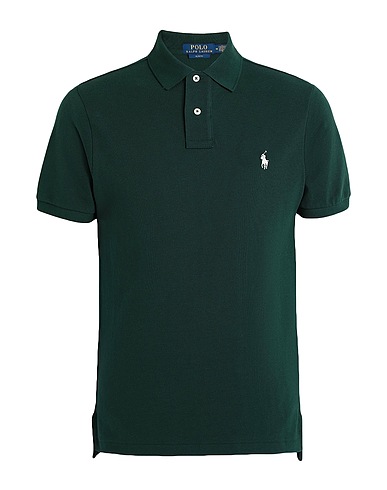 POLO RALPH LAUREN ポロシャツ  SLIM FIT MESH POLO SHIRT 
 ダークグリーン コットン 100%