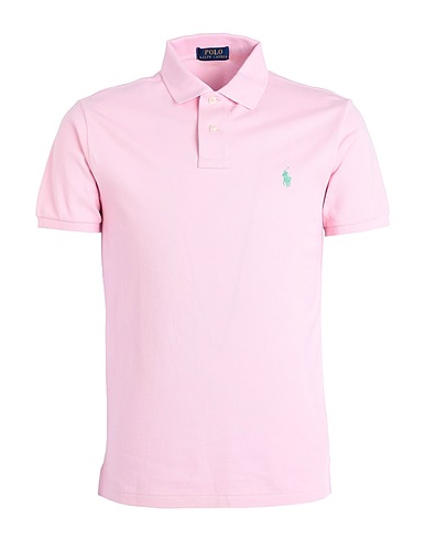 POLO RALPH LAUREN Polo shirt  SLIM FIT MESH POLO SHIRT 
 Light pink 100% Cotton
