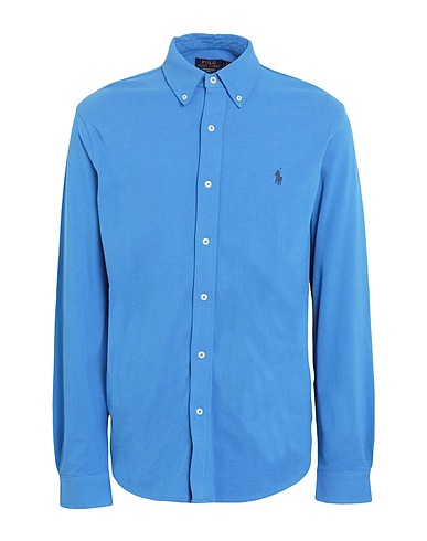 POLO RALPH LAUREN Solid colour shirt Pastel blue 100% Cotton