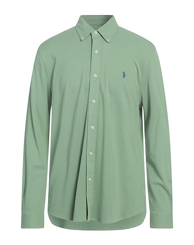 POLO RALPH LAUREN Camicia tinta unita Verde salvia 100% Cotone