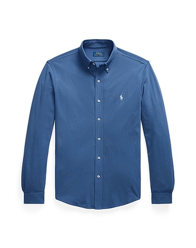 POLO RALPH LAUREN Solid colour shirt Slate blue 100% Cotton