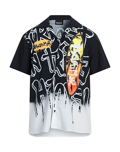 DISCLAIMER Hemd mit Muster Schwarz 95% Polyester, 5% Elastan