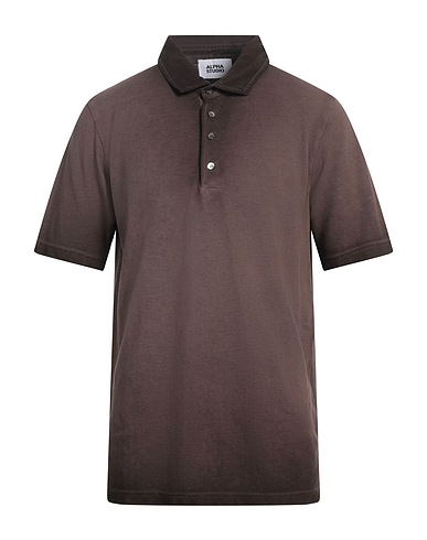 ALPHA STUDIO Poloshirt Dunkelbraun 100% Baumwolle