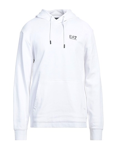 EA7 Hooded sweatshirt White 100% Cotton, Elastane