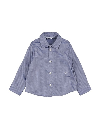 EMPORIO ARMANI Patterned shirt Slate blue 100% Cotton