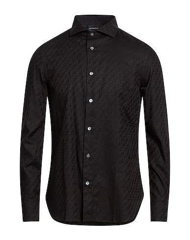 EMPORIO ARMANI Εμπριμέ πουκάμισο NERO 100% Βαμβάκι