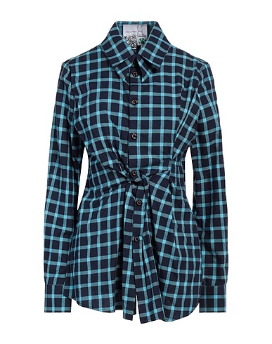 NATASHA ZINKO Checked shirt Midnight blue 100% Cotton