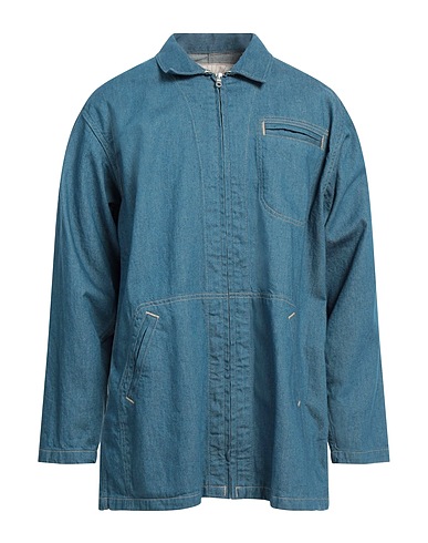 DENIM FAMILY Giubbotto jeans Blu 78% Cotone, 22% Lino