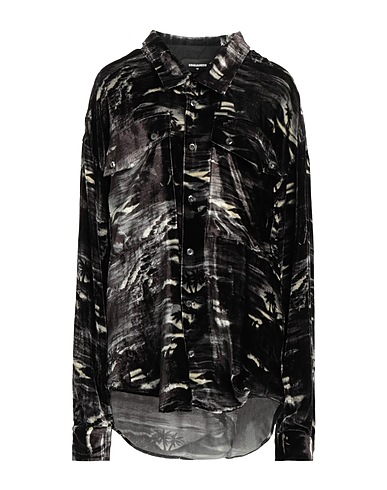 DSQUARED2 Floral shirts & blouses Black 82% Viscose, 18% Silk
