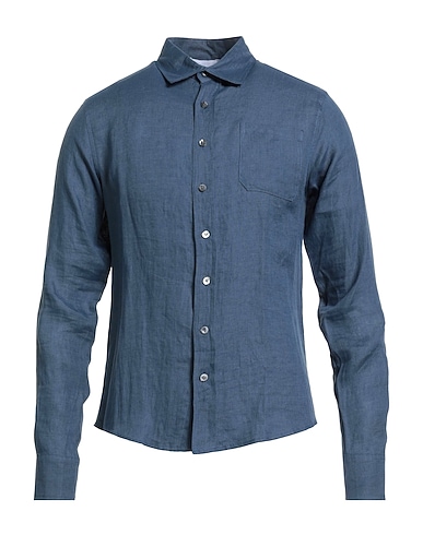 ALPHA STUDIO Linen shirt Slate blue 100% Linen
